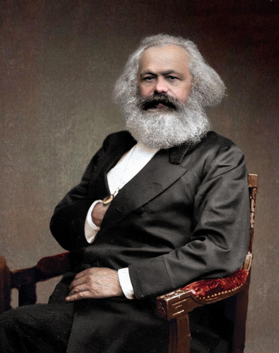 Historical portrait of Karl Marx, retained from Pilot-01 for the discussion of production inputs